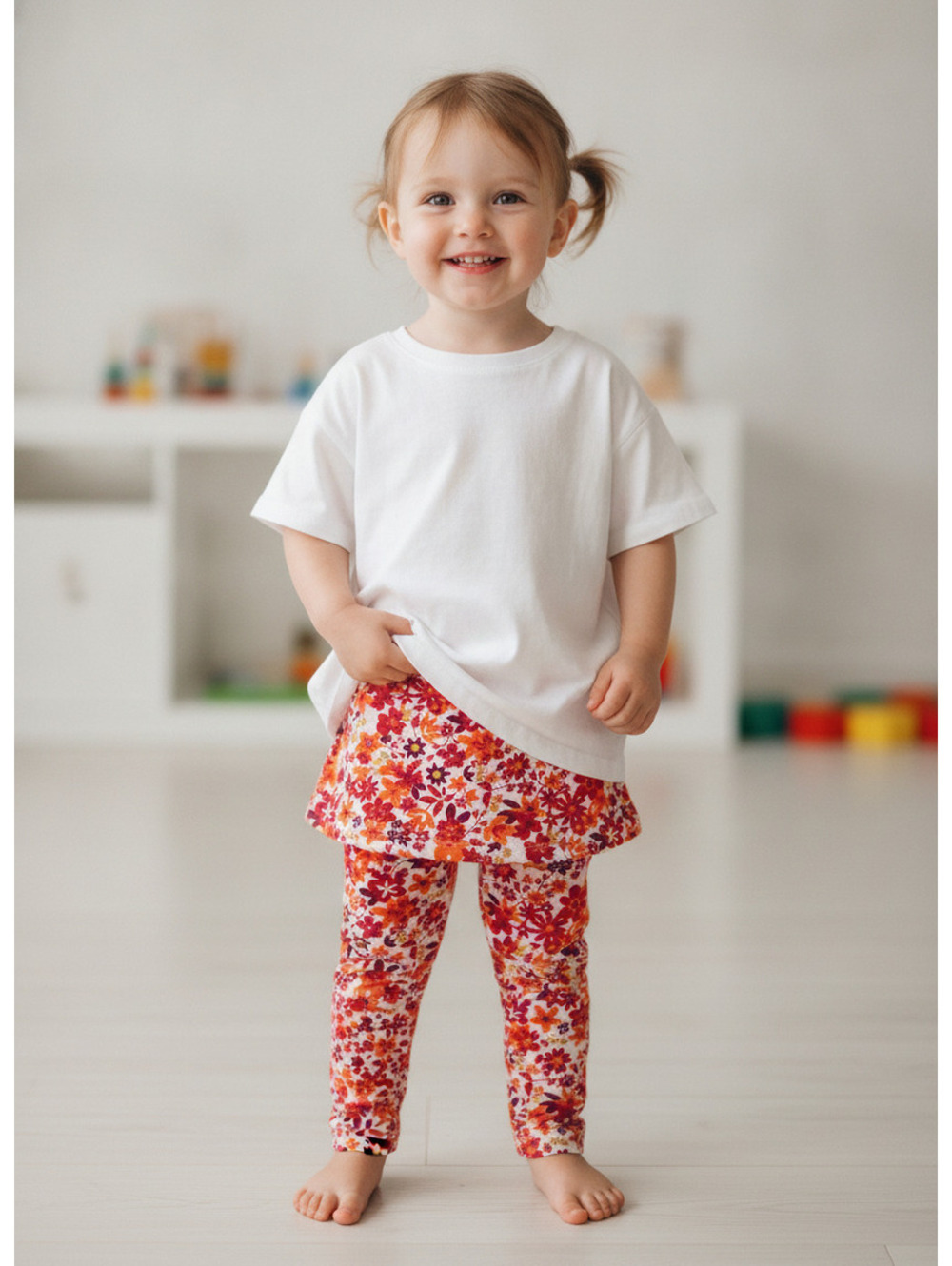 Pact Baby/Toddler Floral Skirted Leggings Organic Cotton Size 2T